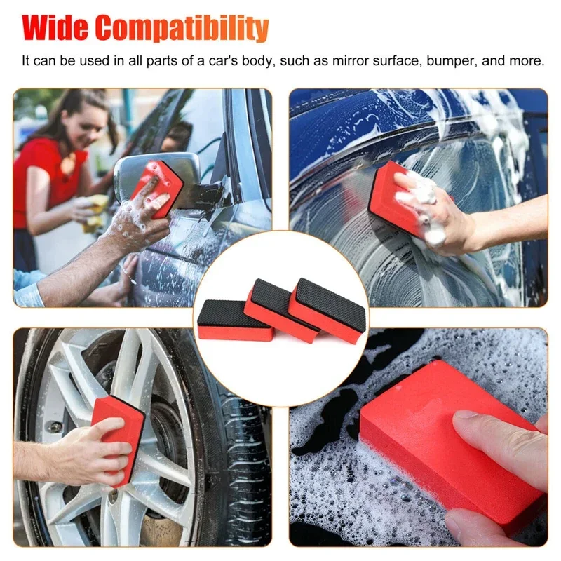 1-3Pcs Car Clay Bar Sponge Pad Reusable and Washable Cleaning Sponge Block Eraser Wax Polish Pad Auto Washing Tool Accessories