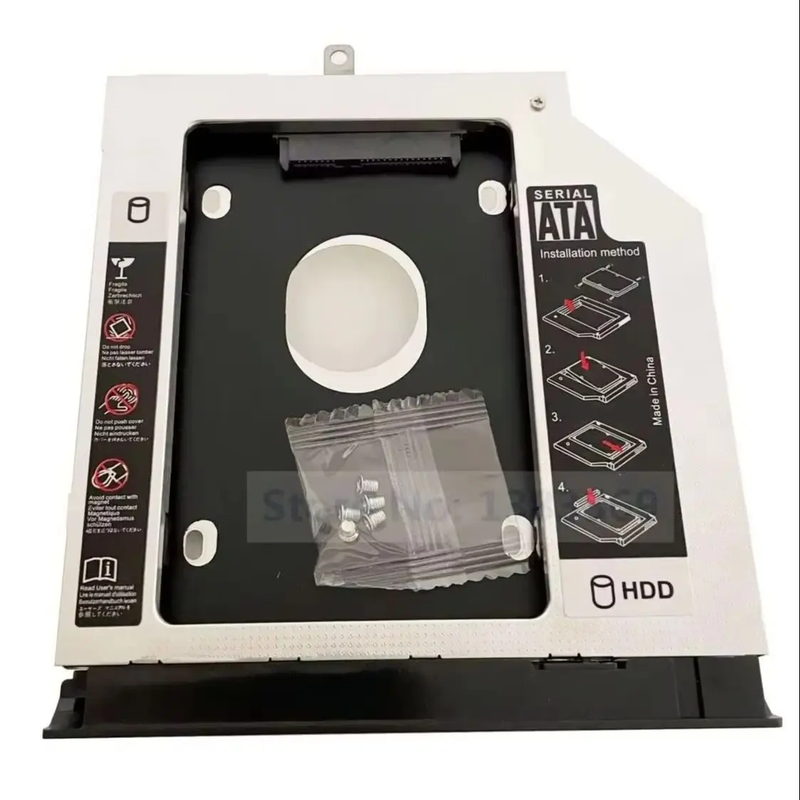 

with Bezel Front Panel Tail Metal Hook 2nd 2.5 SATA Hard Drive SSD HDD Optical bay Caddy Frame Adapter for Lenovo IdeaPad 330C