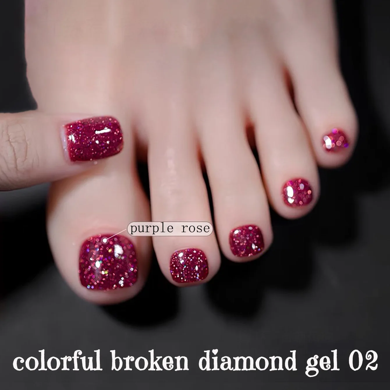 1-8 Stück PSK Glänzender Bunter Gebrochener Diamant Gel-Nagellack 2026 Neu Aufhellender Glitzer Rosa Blau Rot Gel-Nagelkunst Nagelzubehör – Detail 4