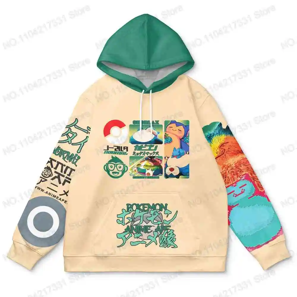 6th Popular Magical Cartoon Hip Hop Fashion Streetwear Y2K Harajuku Pop Anime Print Hoodie Men's Punk Casual Colorful Sweatshirt