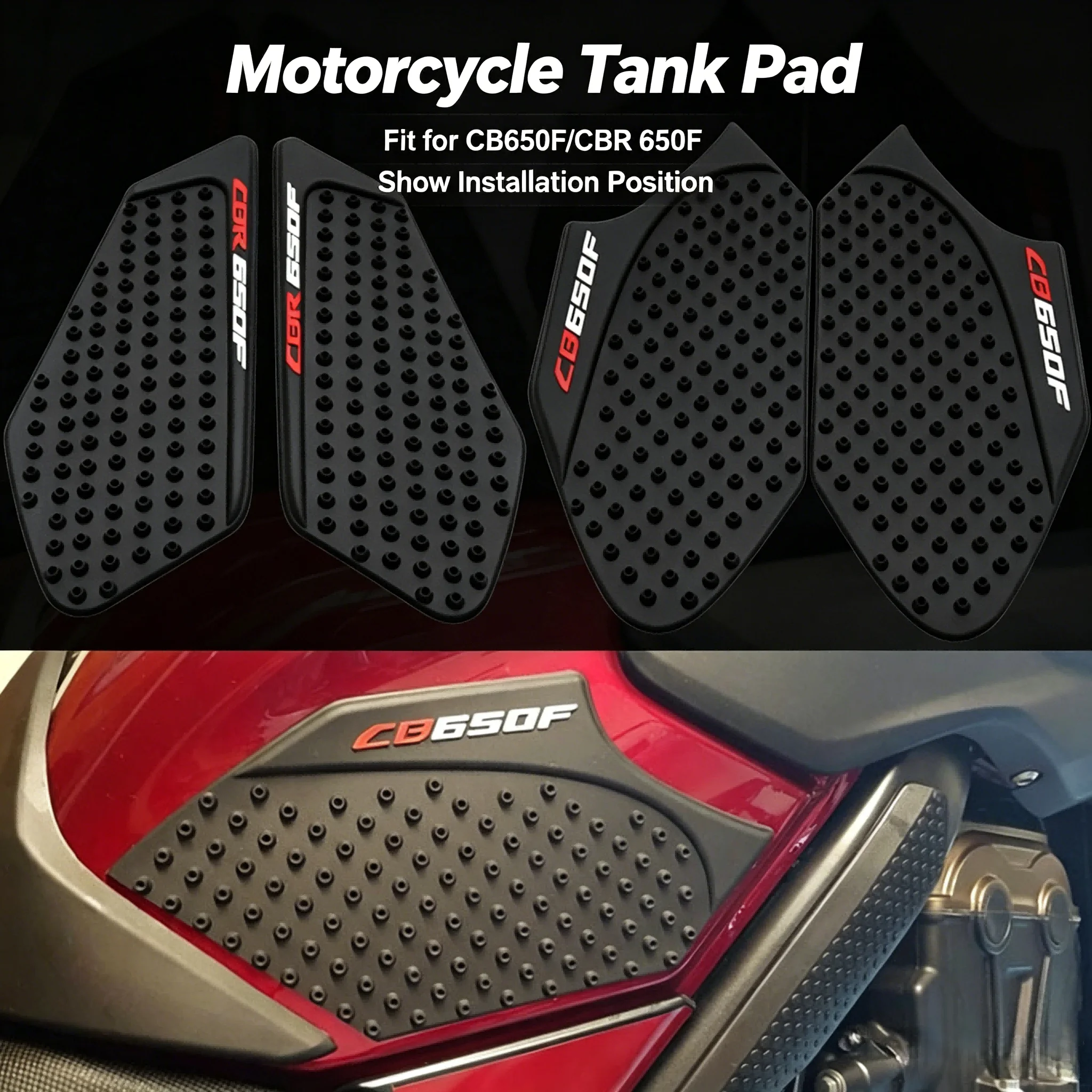 Anti-Slip Fuel Tank Pad for Honda CB650F CBR650F Motorcycle Knee Grip Protector Side Decal Stickers view 3