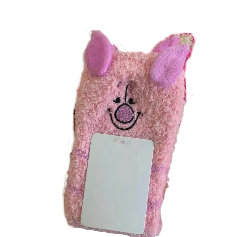 Disney Pooh Bear Teigetje Herfst/winter Cartoon Pluche Geborduurde Vloersokken Warme Dikke Sokken Kerst/Halloween Student Cadeau