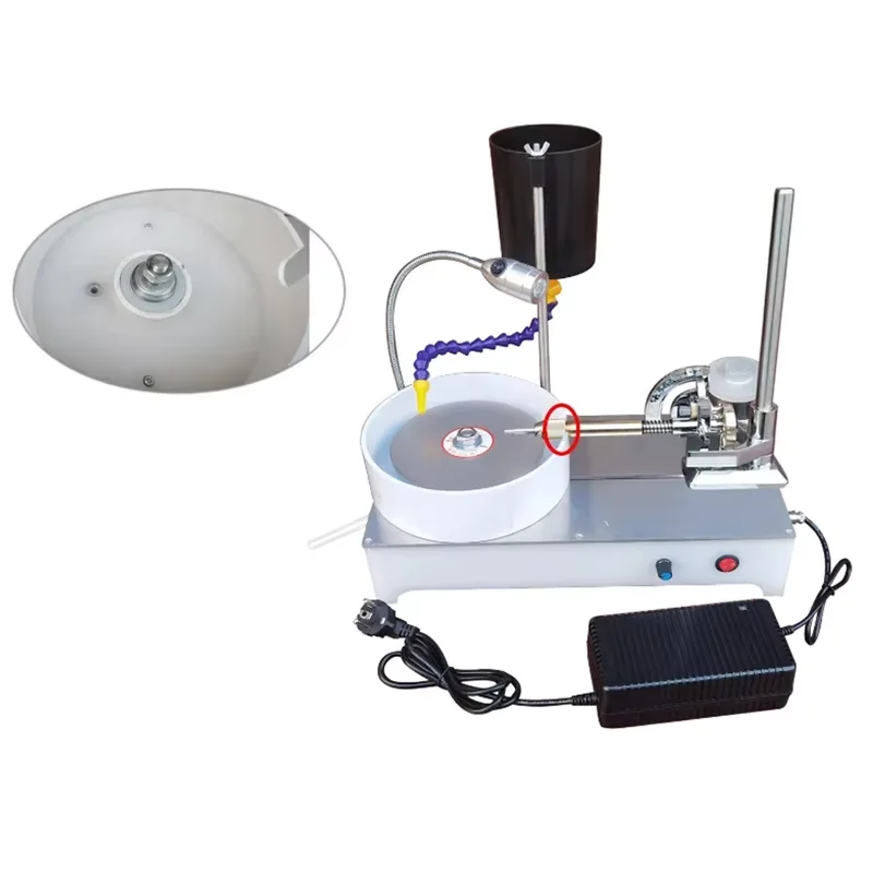 ماكينة طحن الأحجار الكريمة الصغيرة 120 وات 2800 دورة في الدقيقة أداة تلميع المجوهرات مطحنة اللفة المسطحة لعمل قطع الأحجار الكريمة