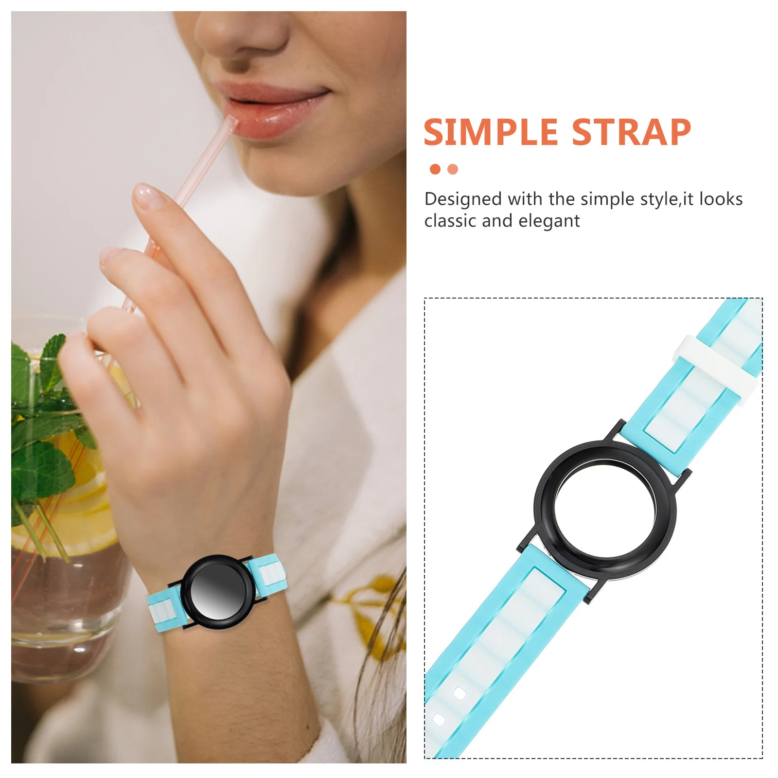 

Silicone Watch Band Full Protection Soft Sweat-Proof Cushioning Scratch-Resistant Tracker Case Cover Compatible