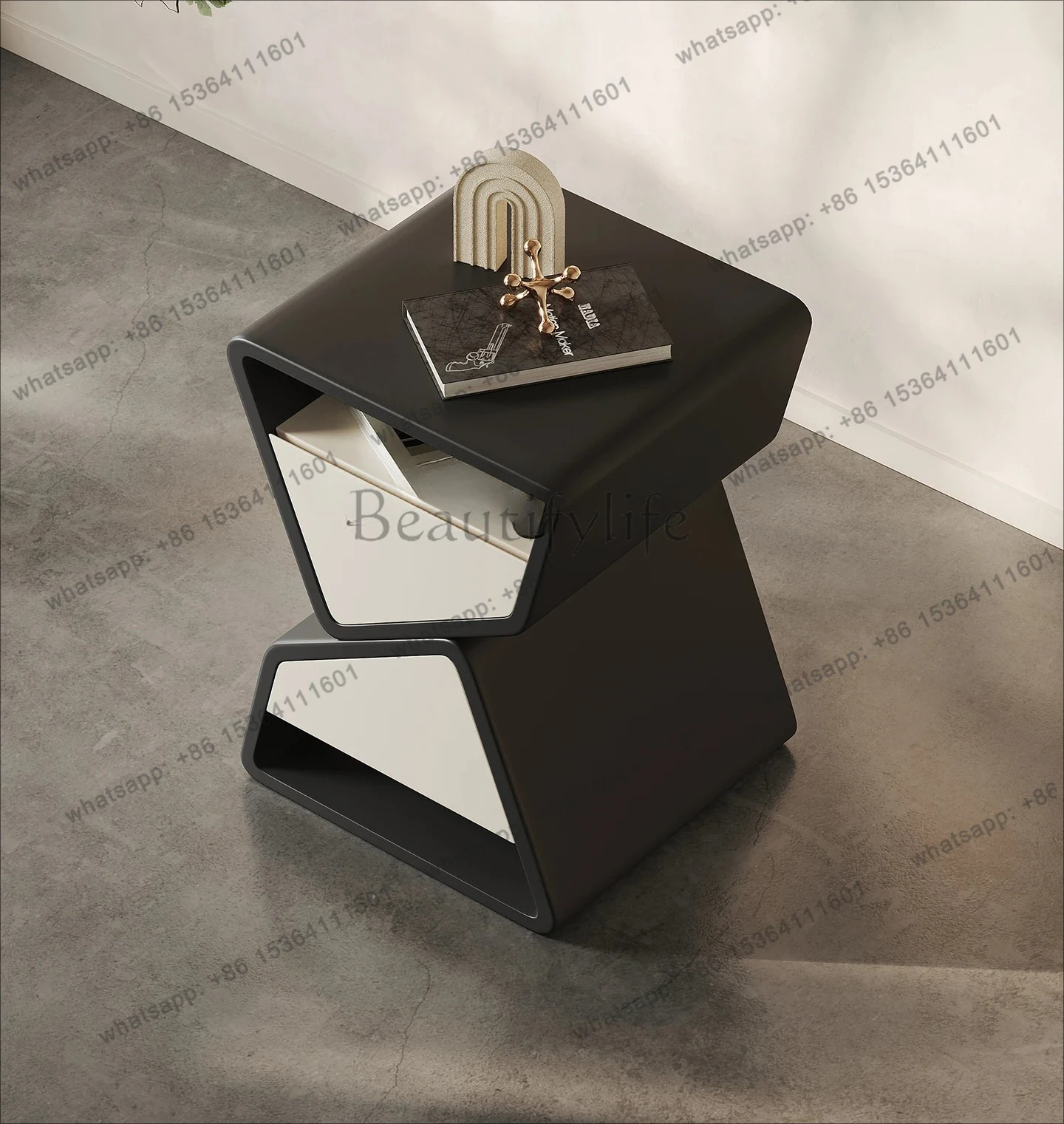 Simple Bedside Table In Stock Cream Style Minimalist Narrow Edge Storage Modern Side Table