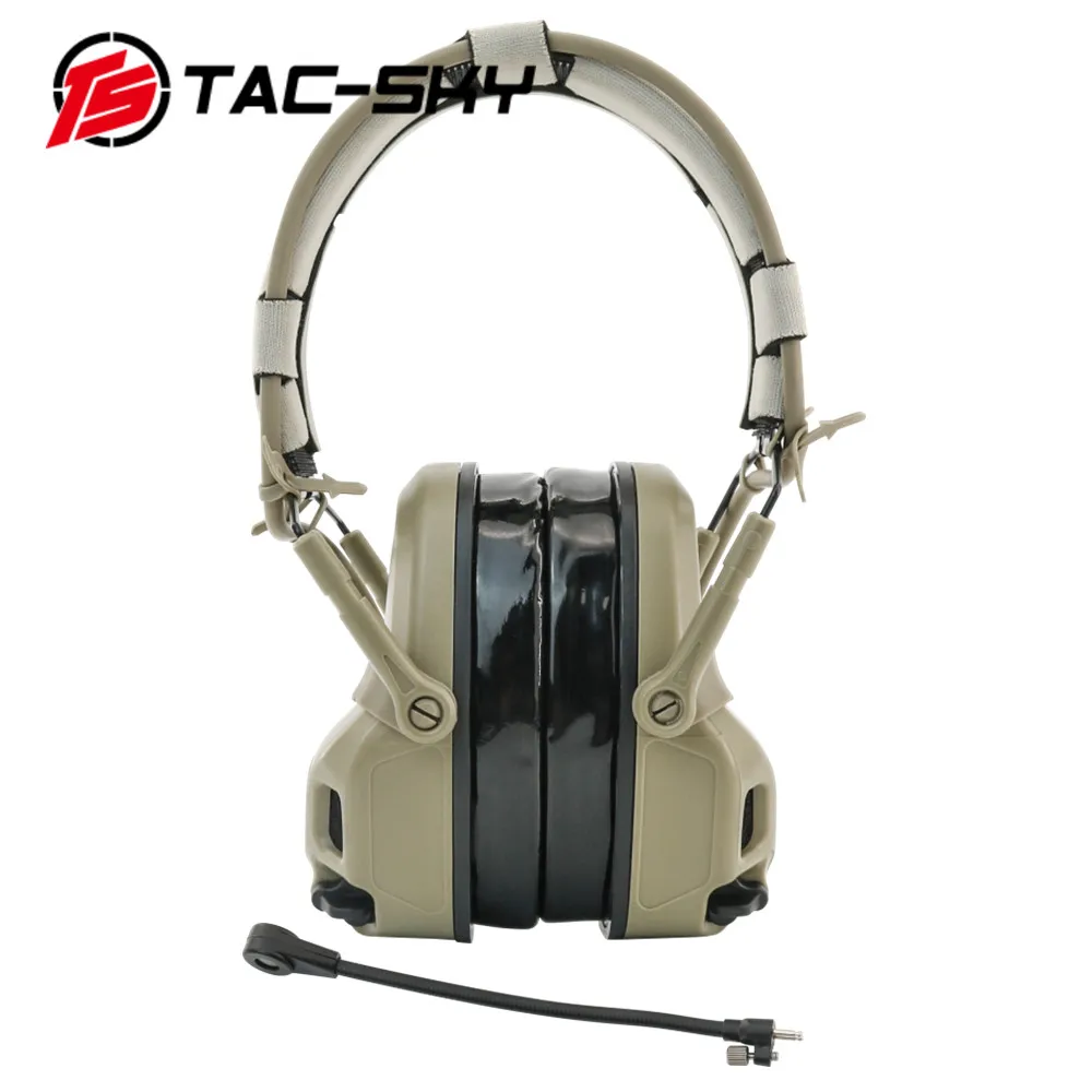 TS TAC-SKY AMP Tactical Communication Headset with ARC Track Helmet Adapter Compatible with Z TAC/Z-Tactical Civil Version PTT