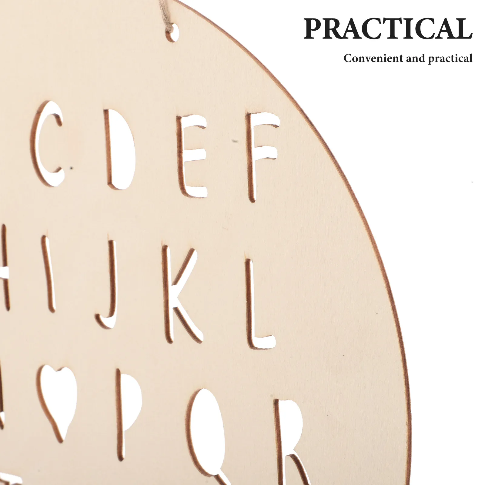 4Pcs Wooden Alphabet Wall Decor Unfinished Round Letter Hanging for Room Nursery Nordic Alphabet Ornaments 9.82 Inch