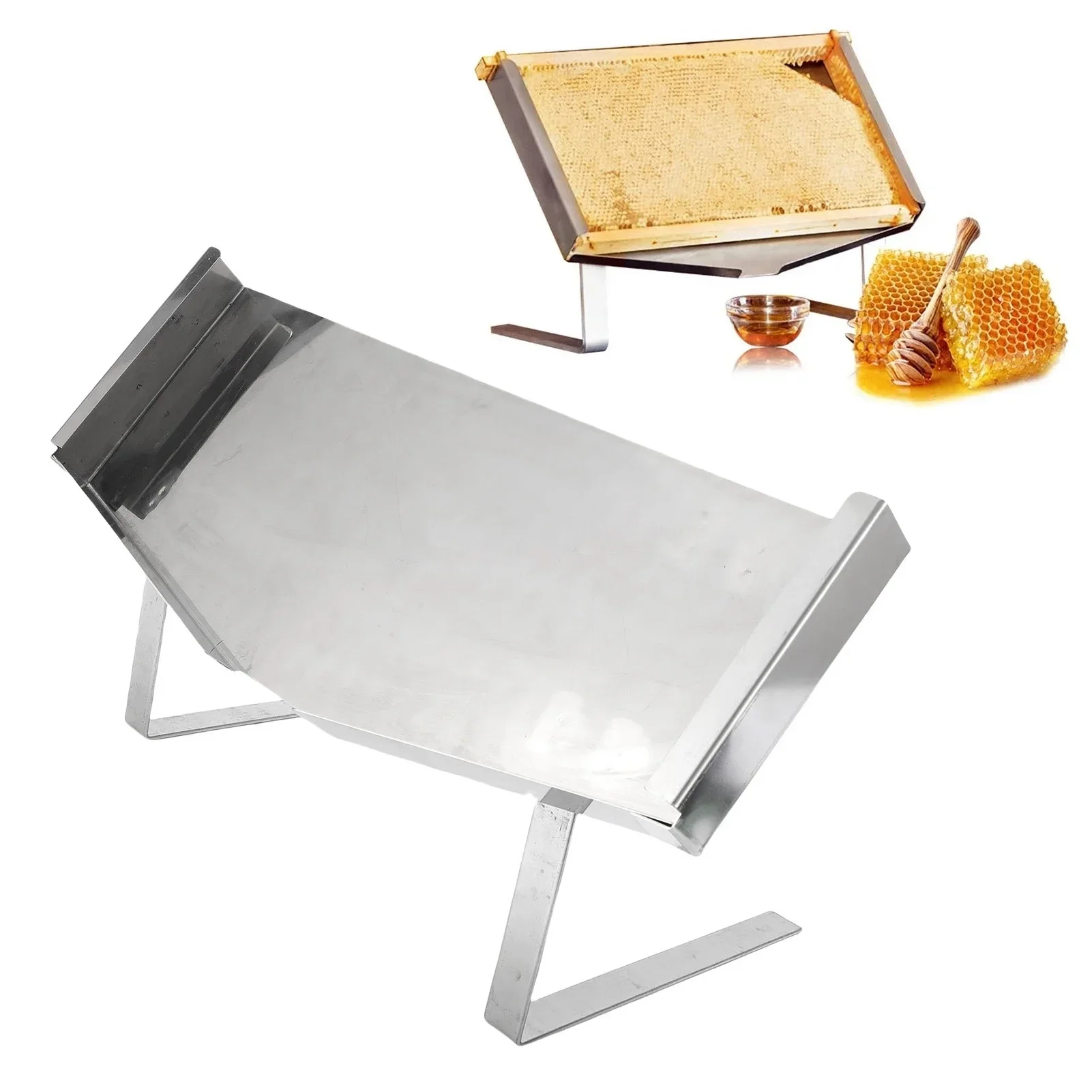 Honeycomb Frame Display Stand Comb Honey Display Stand Stainless Steel Honey Uncapping Holder For Beekeeping Restaurants