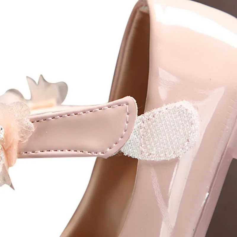 Sweet Princess Girls Shoes Soft Sole Anti-Slip Kids Leather Shoes Casual Flats Flowers Shoes For Party Wedding Birthday