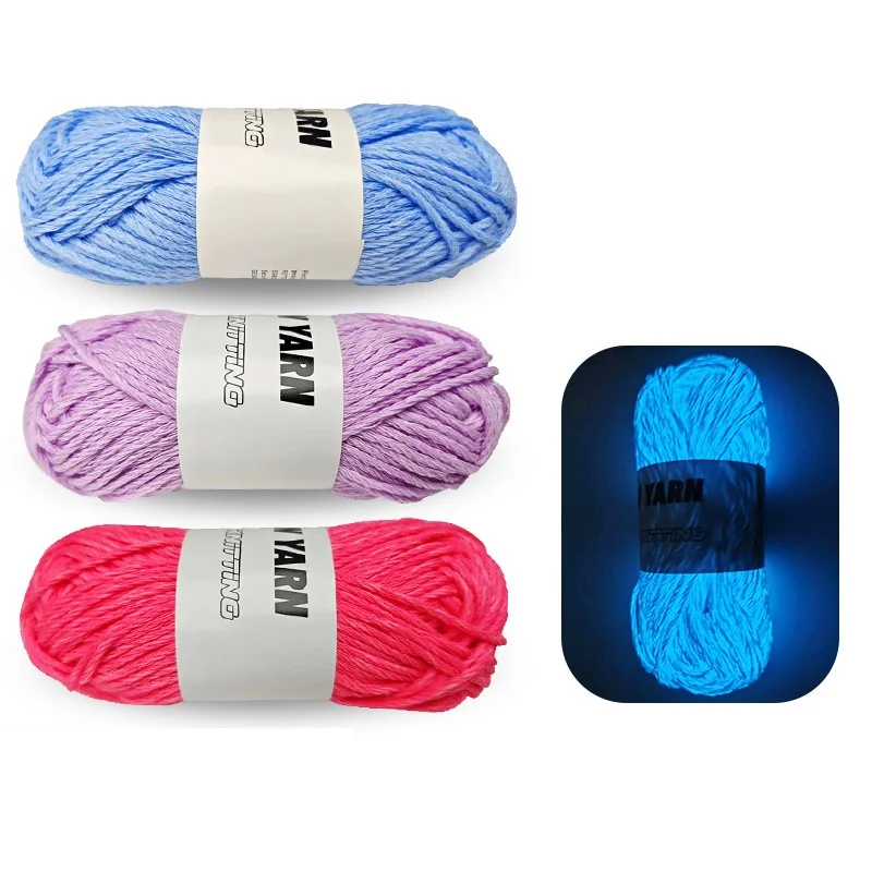 55 Meters Luminous Yarn Novel Functional Yarn Glow In The Dark Yarn Hand Knitting Carpet Sweater Hat for Woven Bag Carpet