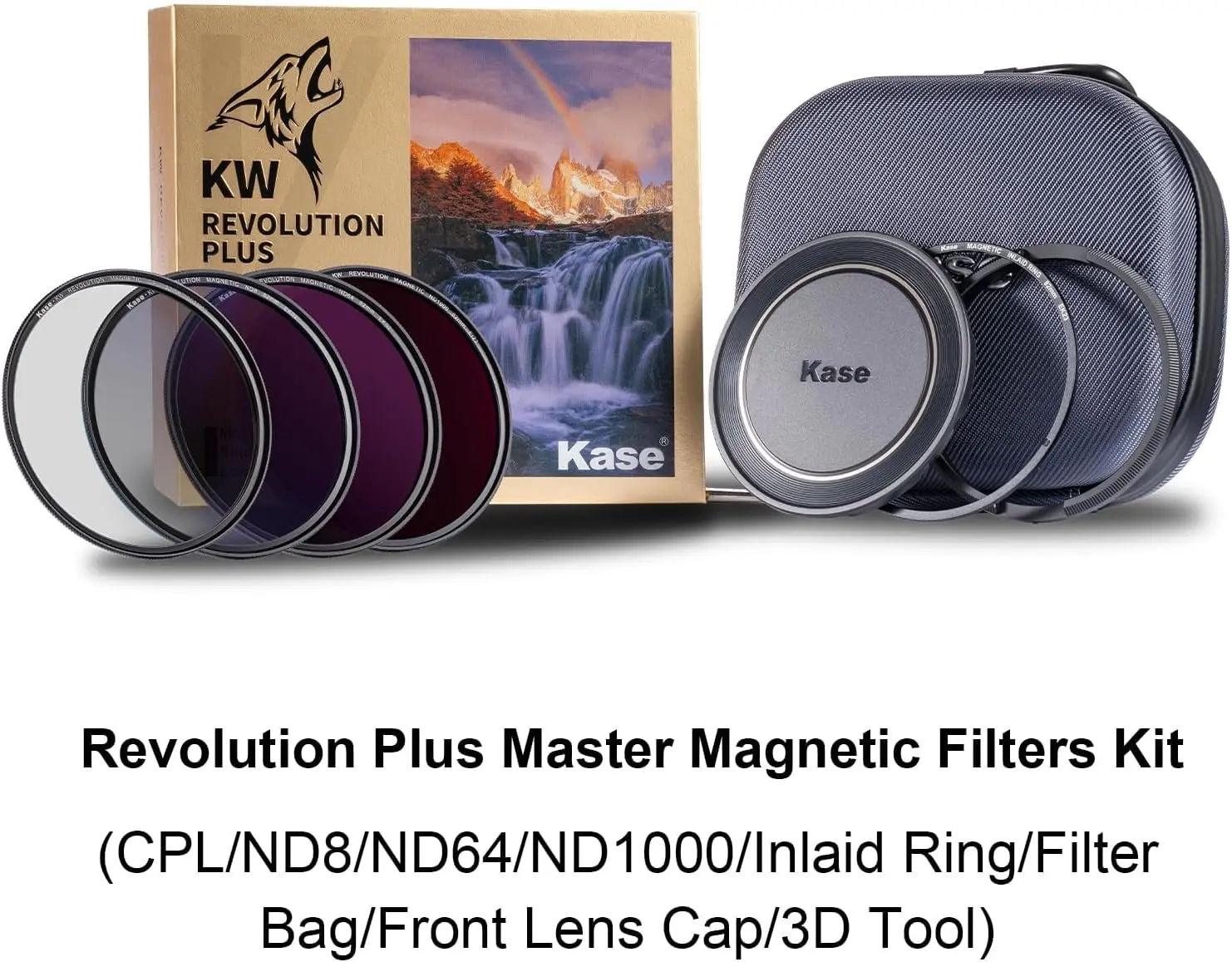 Kase Revolution Plus Magnetic ND CPL Filter Set 77mm Tempered HD Optical Glass with Color Coded Frames