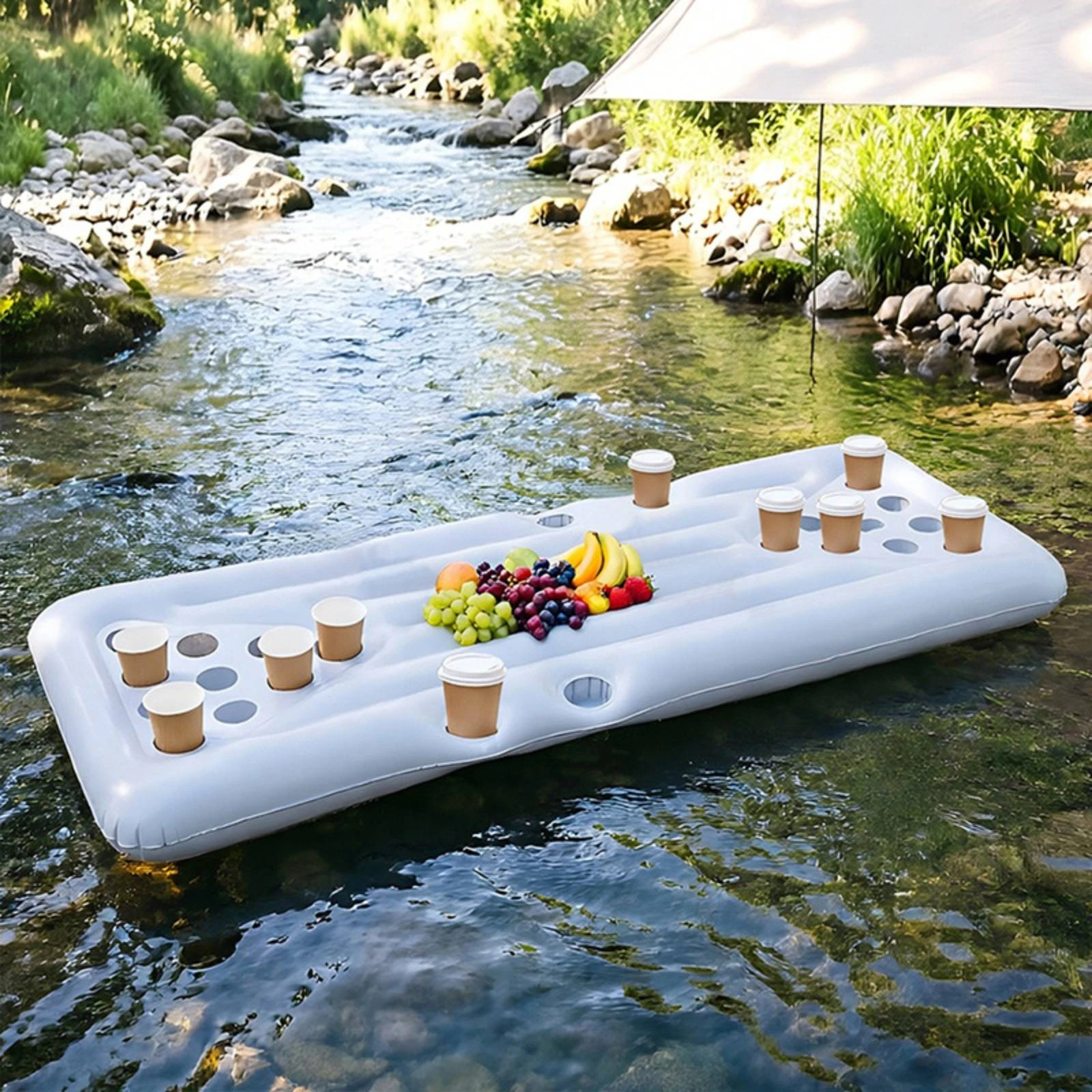 Floating Serving Bar Portable Pool Drink Floater Floating Drink Holder Long-Lasting Tray Sturdy for Adults, Lake, Beach