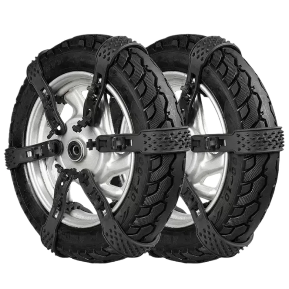 12PCS Motorcycle Snow Chain Bike Bicycle Anti-skid Chain Anti-slip Tire Belt Zip Treads Scooter Snow Chain For Winter Wheels