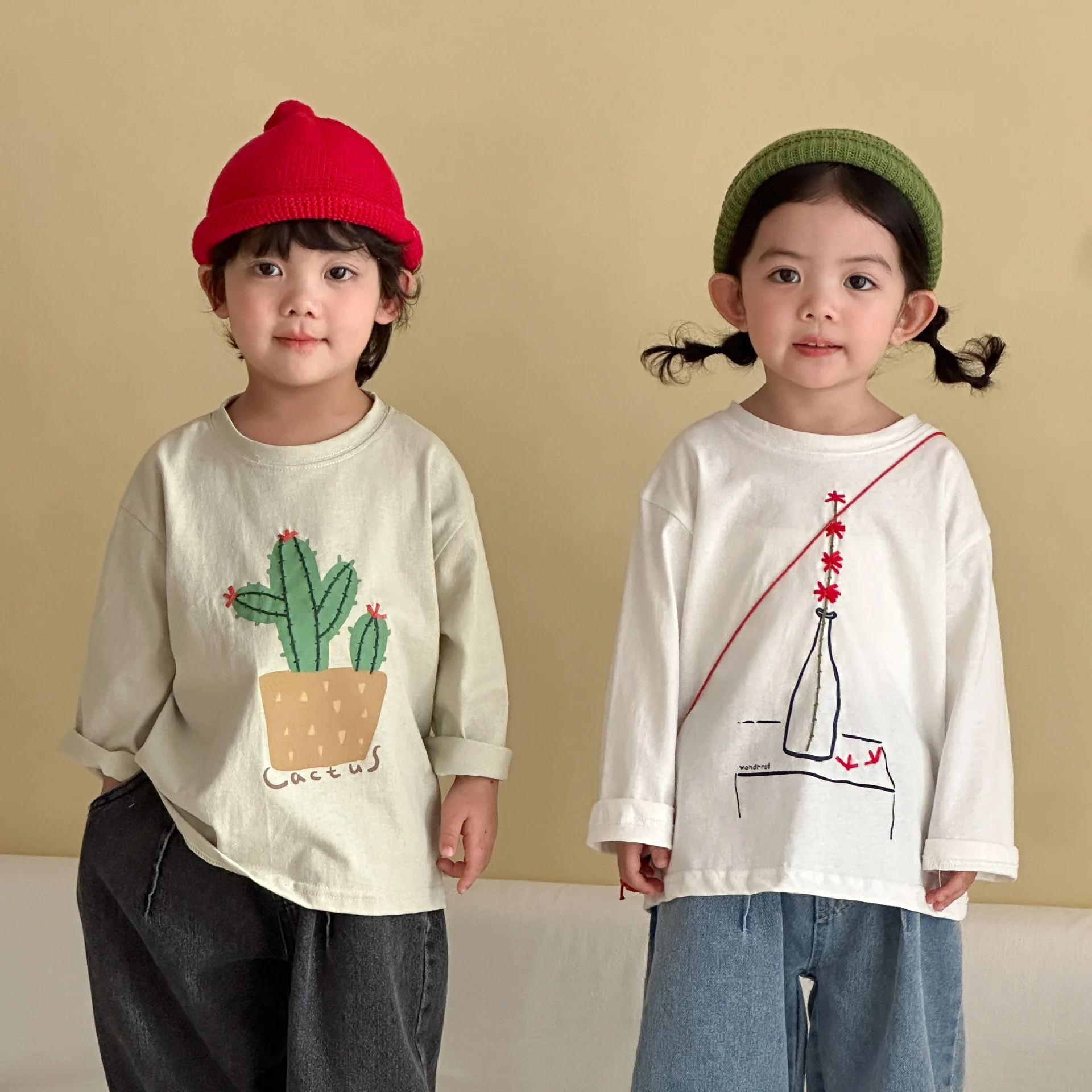 

2026 Spring New Children Long Sleeve T Shirts Cotton Girls Cartoon Print Bottoming Shirts Kids Clothes Boys Casual T Shirts