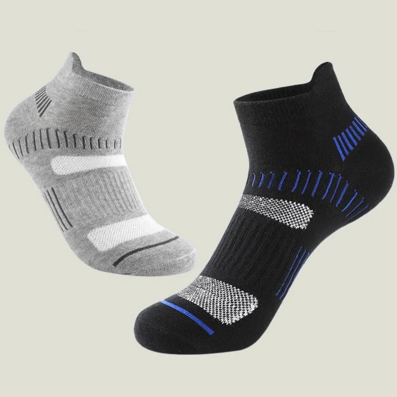 Chaussettes de sport décontractées en maille respirante pour hommes, chaussettes courtes décontractées, chaussettes de bateau en coton pour garçon, mode athlétique, haute qualité, 5/10 paires