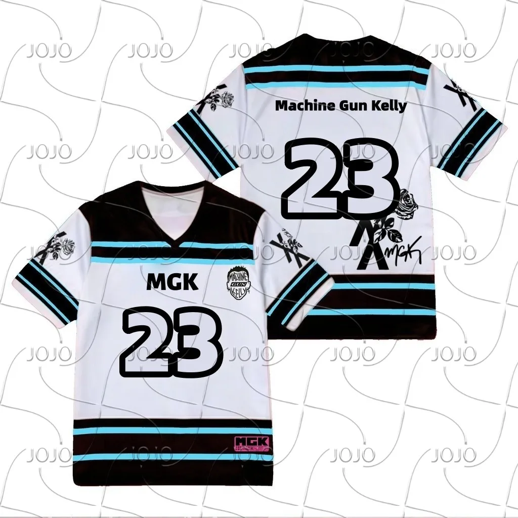 

Джерси MGK в стиле хип-хоп, футболка Machine Gun Kelly Xx Punk для фанатов, бег MGK Fans, спортивная быстросохнущая футболка с v-образным вырезом