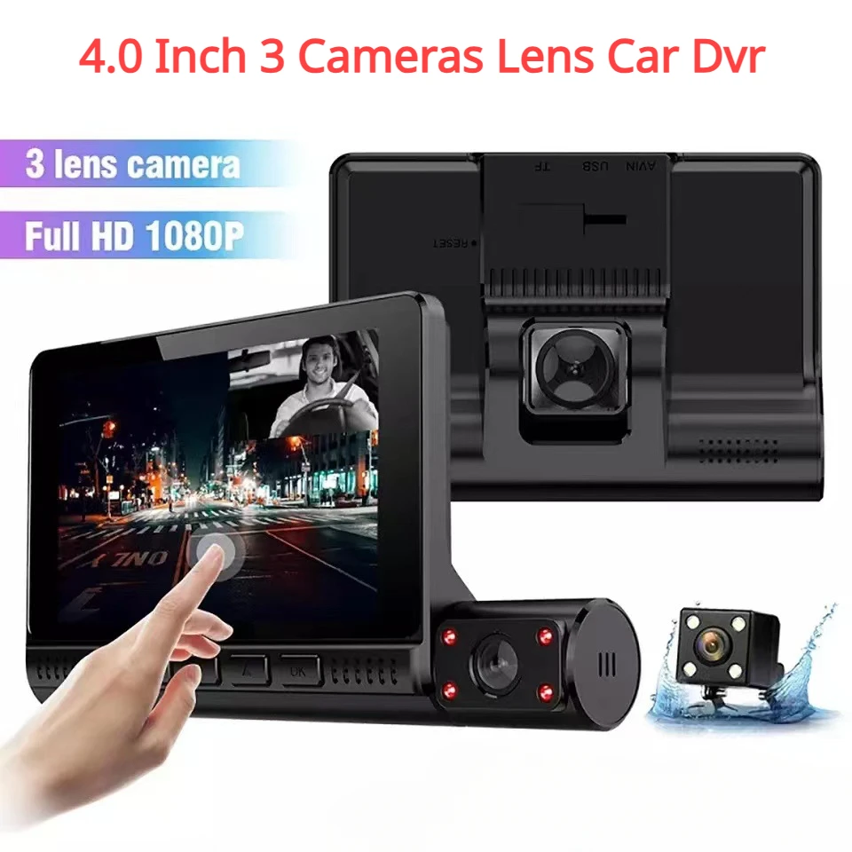 Full Screen Reverse Dash Cam 170 Degree Wide Angle Rear View Camera for Car 4.0 Inch HD Dashcam Motion Detection Dashcam Cam Car