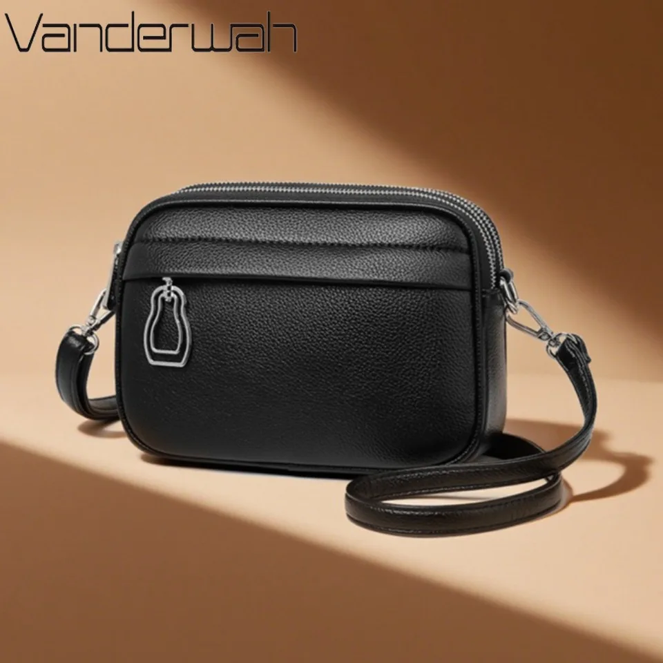 Top Quality PU Leather Shoulder Messenger Bag Multi-pocket Crossbody Phone Bags for Women Designer Sac 3 Layers Purses 2026 New