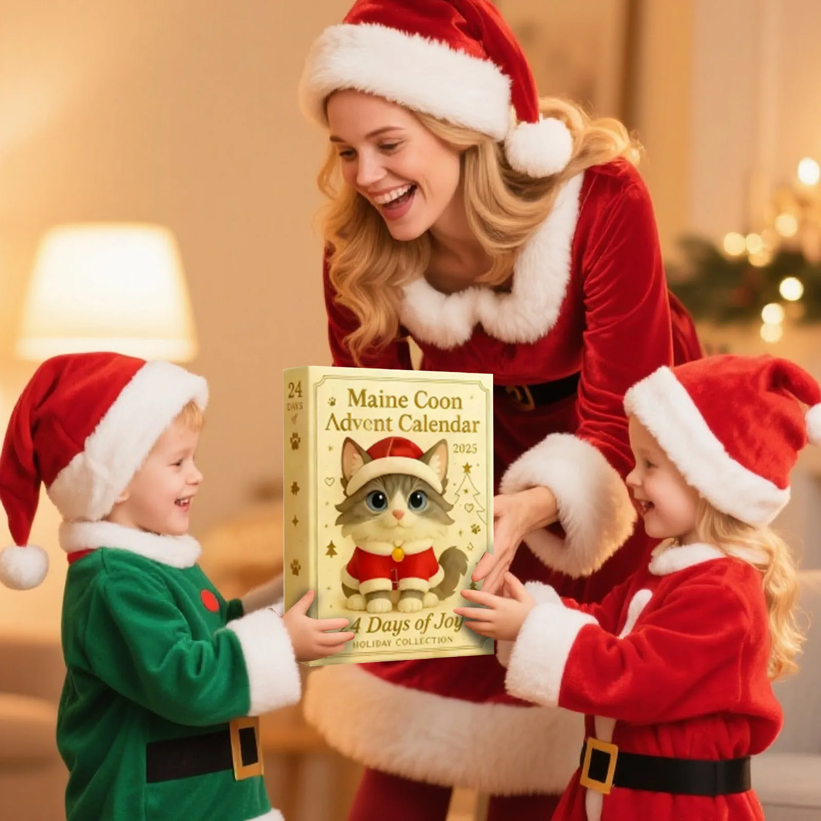 ปฏิทินนับถอยหลังวันคริสต์มาส 25 วัน รูปแบบการ์ตูน พร้อมจี้นับถอยหลังวันคริสต์มาส ประกอบด้วยนาฬิกาทราย 24 ชิ้น สำหรับเด็ก