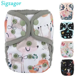 [Sigzagor]1 Newborn Baby Cloth Diaper Cover Premature  Nappy Adjustable Waterproof PUL Double Gusset 4.4-10lbs 2-5kg Phohos