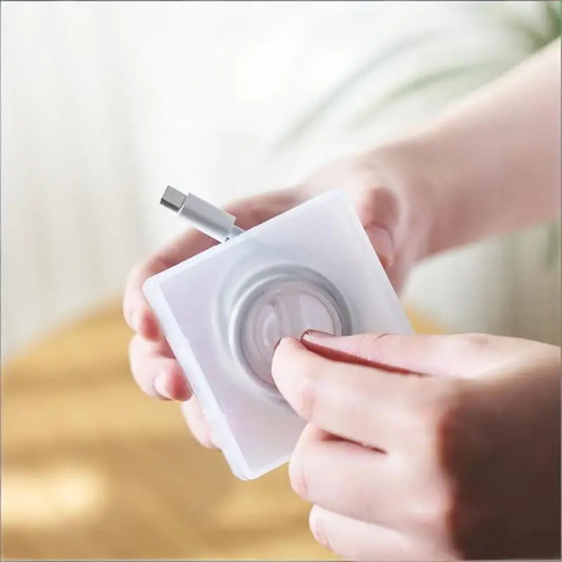 Portable Transparent Cable Organizer Cord Management Usb Cable Winder Retractable Phone Holder Charger Wire Storage Protector