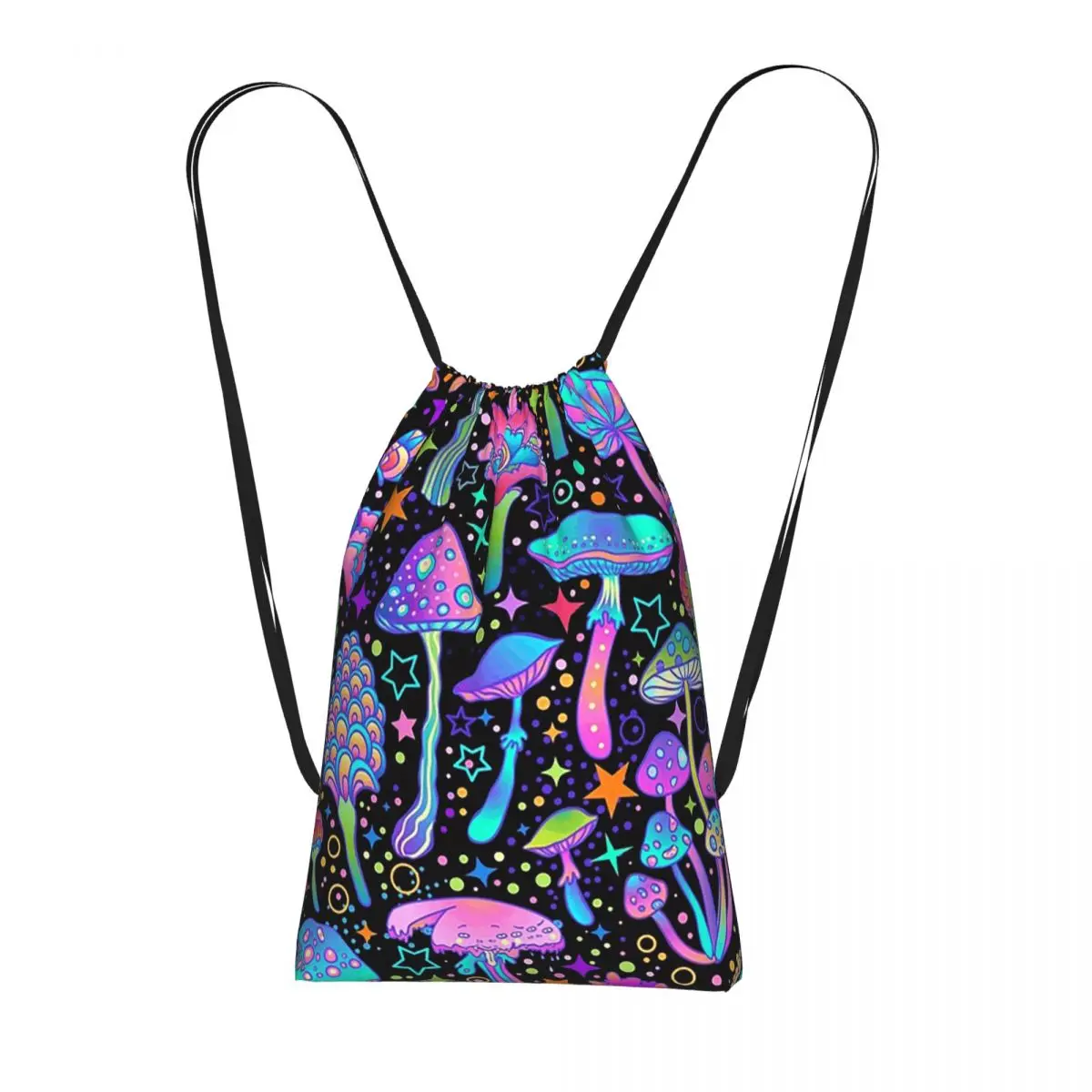 Psychedelic Magic Mushrooms Print Lava Drawstring Backpack Sports Gym Bag Lightweight Foldable Storage Drawstring Bag Men Women