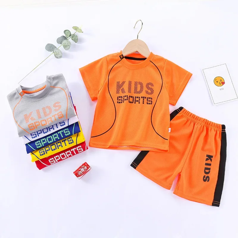 Sports Children\'s Sets Quick Drying T-shirt Shorts Sportswear Basketball Suits Kids Clothes Breathable Summer Children Clothing