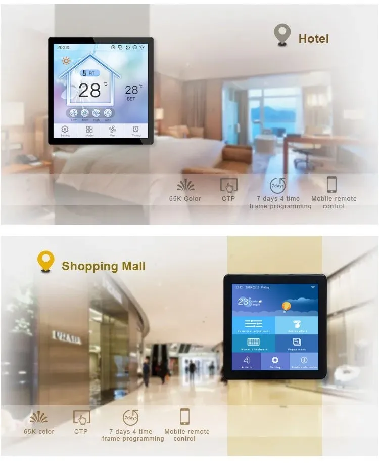 DWIN New Arrival 4.0 Inch 480*480 Pixel IPS COF Screen Special Using for Thermostat Square Touch  Panel LCD Color Display