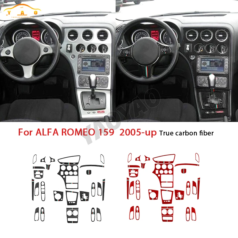 

Carbon Fiber Gear Shift Window Lift Air Outlet Steering Wheel Panel Suit For Alfa 159 2006-2011 Car Interior Decoration Sticker