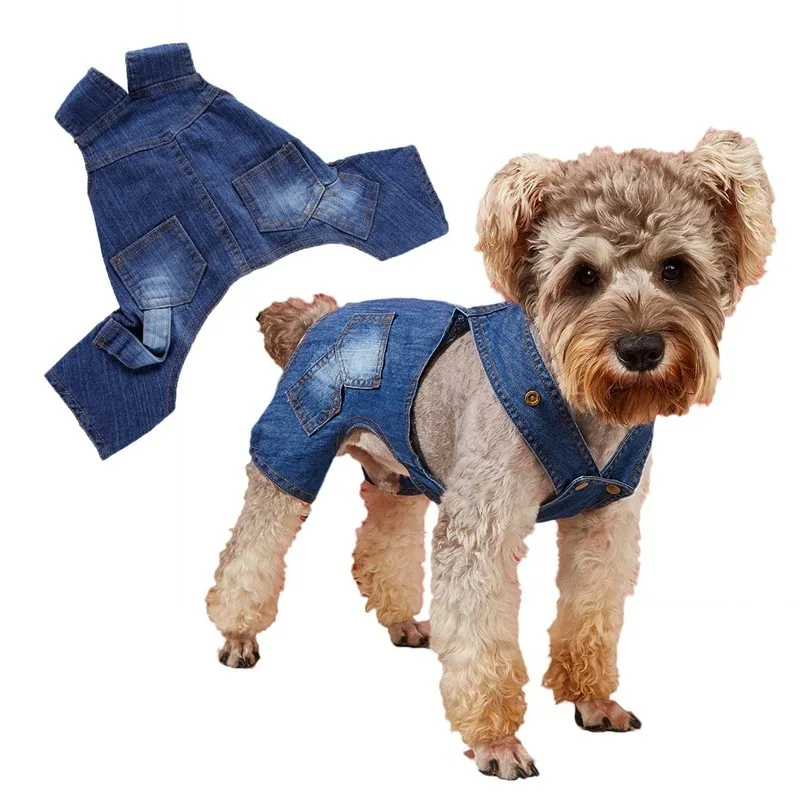 Adorable Dog Pants For Small Dogs Cool Cowboy Style Pet Jeans Outdoor Activities Comfortable and Safe Pet Dog Jumpsuits 2025