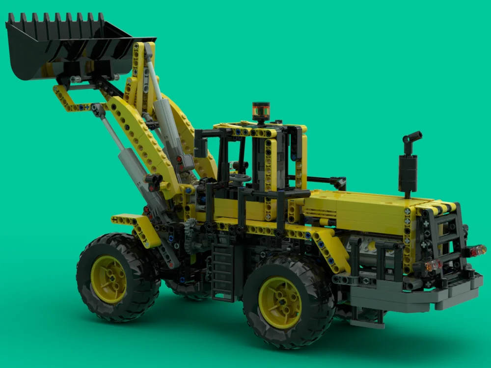 985PCS MOC Motorized Front Loader Engineering Vehicle Model Building Blocks DIY Assembly Gifts for Adults Collection Desktop