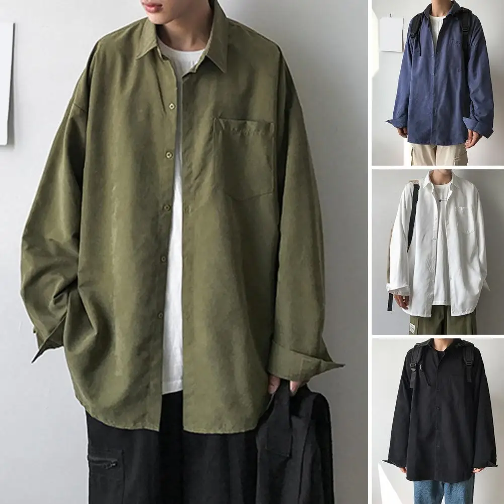 Мужская рубашка с длинными рукавами в Европе и США, однобортная хлопково-льняная рубашка с лацканами, мужской модный топ