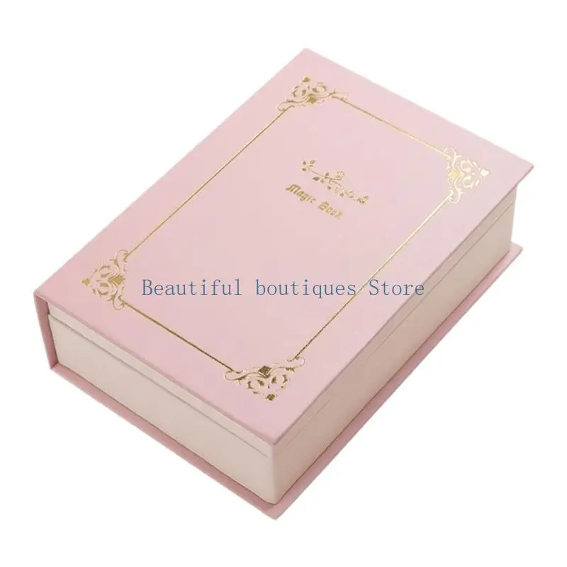 U4LF Premium PU Leather Jewelry Holder Book With Multiple Compartments Necklaces Rings Storage Case For Home And Travel