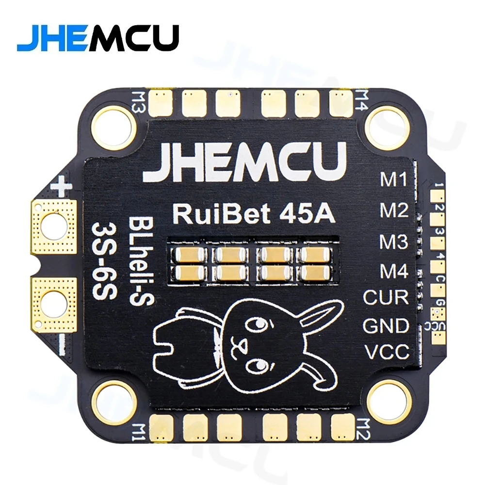 

JHEMCU RuiBet 45A/55A ESC BLHELI_S Dshot600 4in1 Brushless ESC 3-6S 30.5X30.5 M4 for RC FPV Freestyle Drone