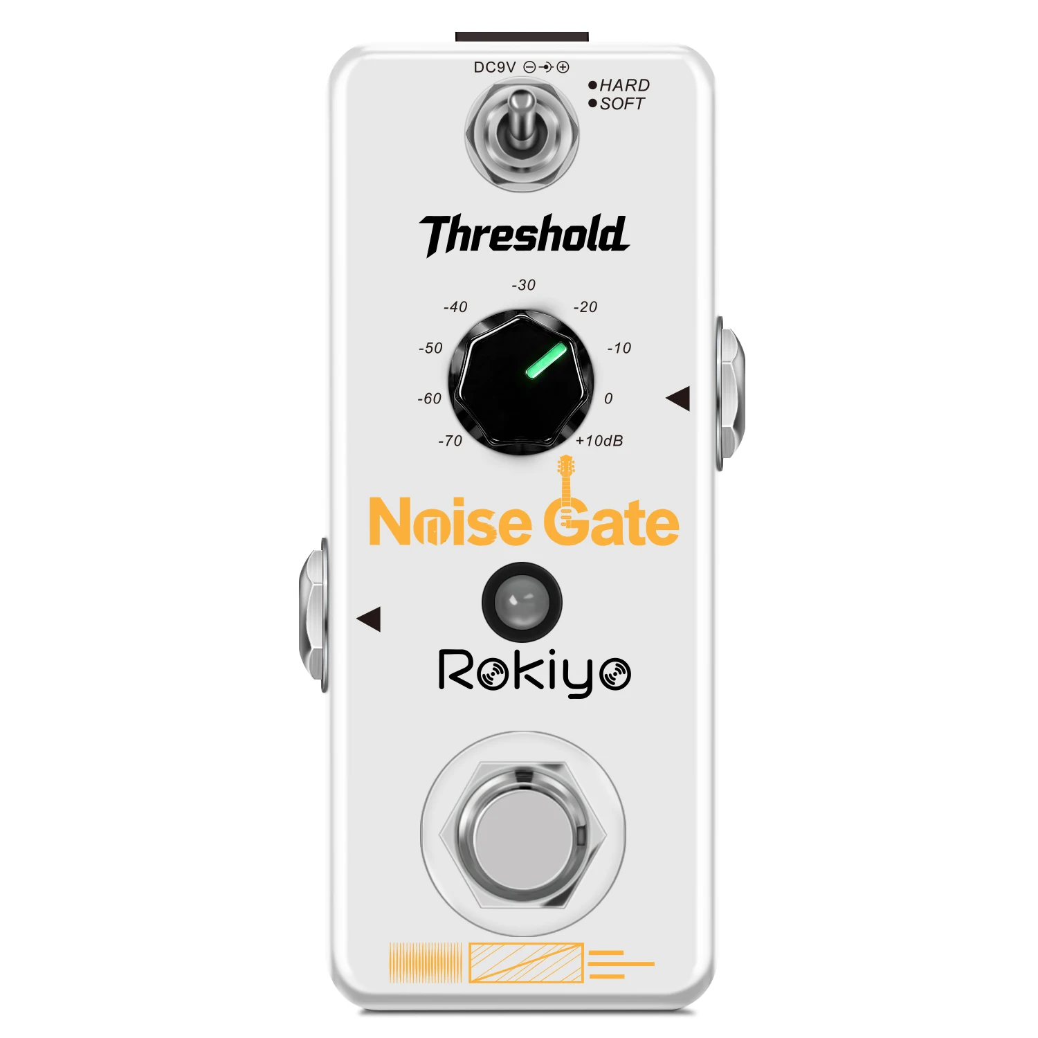 Rokiyo Noise Gate Pedal Studio Grade White Pure Noise Reduction Suppressor Guitar Effect Stompbox Alloy Guitar Bass Accessories