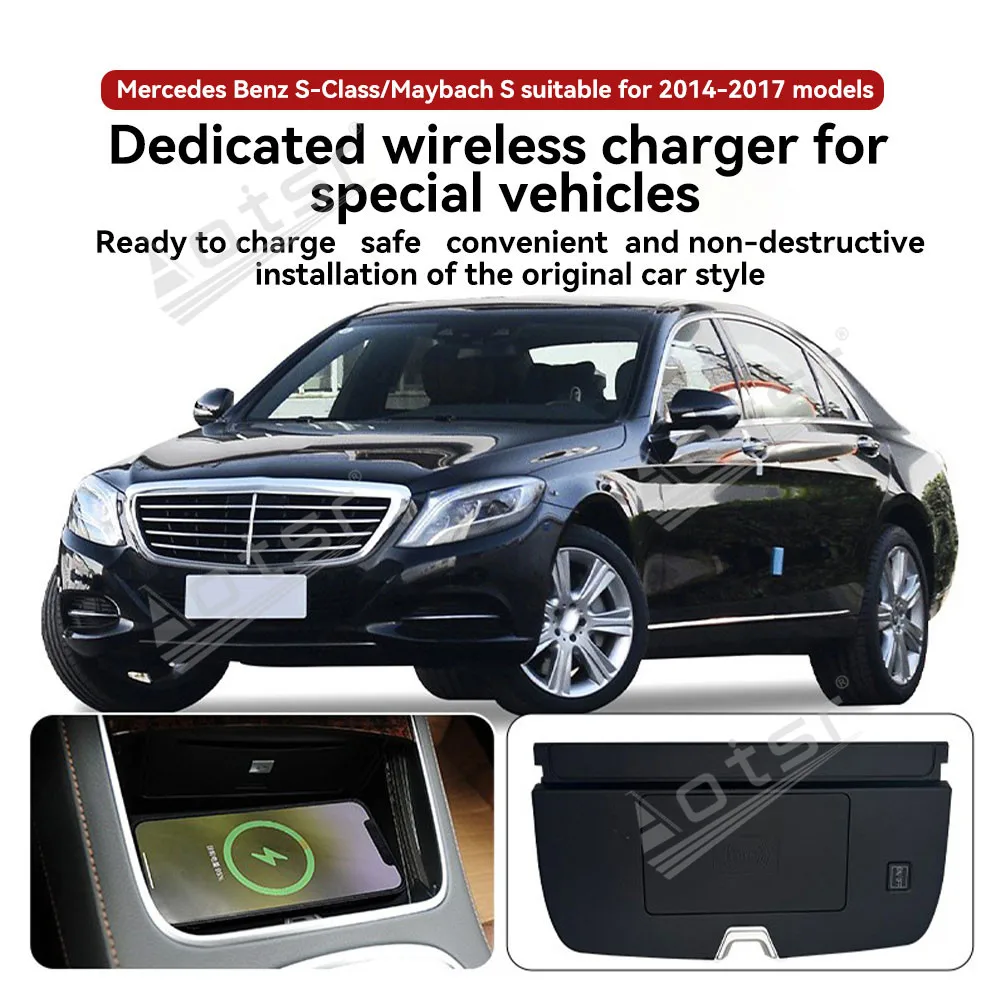 

Auto Phone Charging Interior Accessory For Mercedes S-Class Maybach S 2014-2017 Dedicated Wireless Car Charger Fast Charging