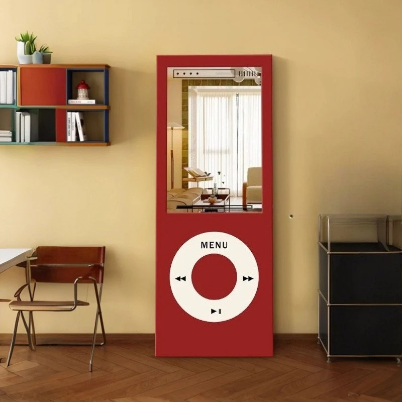 

Medieval style living room entrance decoration compound mural full-body mirror hanging painting dopamine floor mirror painting