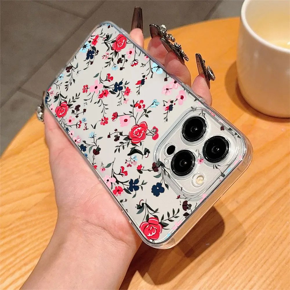 Flowers Plants Clear Phone Case For iPhone 17 16 15 14 13 12 11 Pro Xs Max Mini 8 7 6 6s Plus 16e 17e Air X XR Anti-Drop Cover view 6