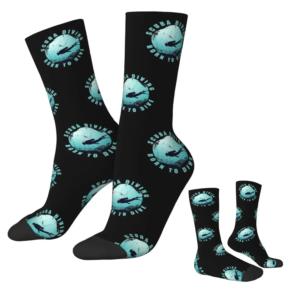 

Носки для подводного плавания Born To Dive, впитывающие пот чулки в стиле Харадзюку, всесезонные длинные носки, аксессуары для мужчин и женщин, подарки