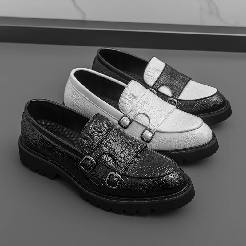 

Мужские лоферы на толстой подошве, прочные, удобные, дышащие, модные туфли с заостренным носком, повседневная и формальная обувь для мужчин.