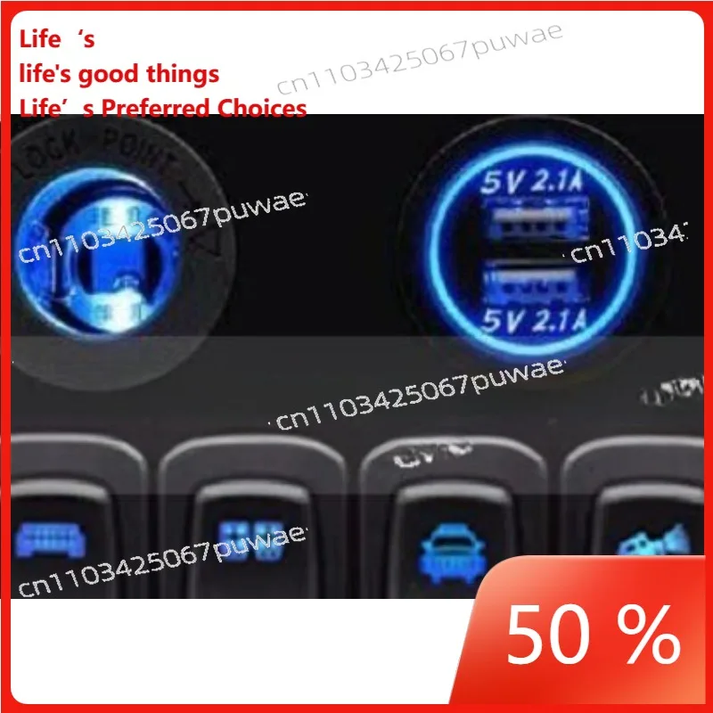 Yacht Switch Panel with USB Power Socket - Marine Car Modified Toggle Switch with LED Light - Boat Dash Accessories