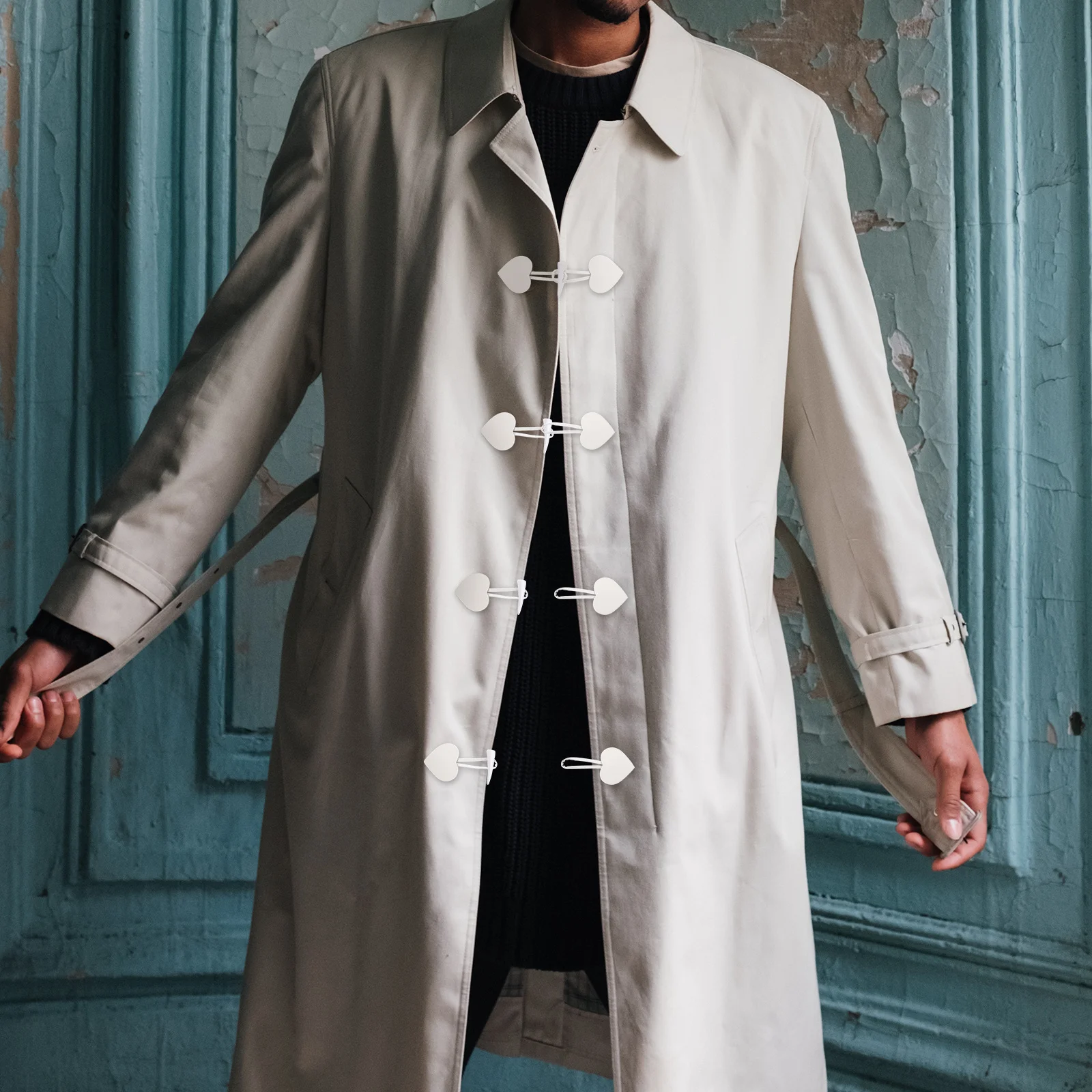 

20Pairs Cow Horn Button Coat for Women Windbreaker Down Coat Replacement Fasteners Decorative Clothing Toggles DIY Buckles