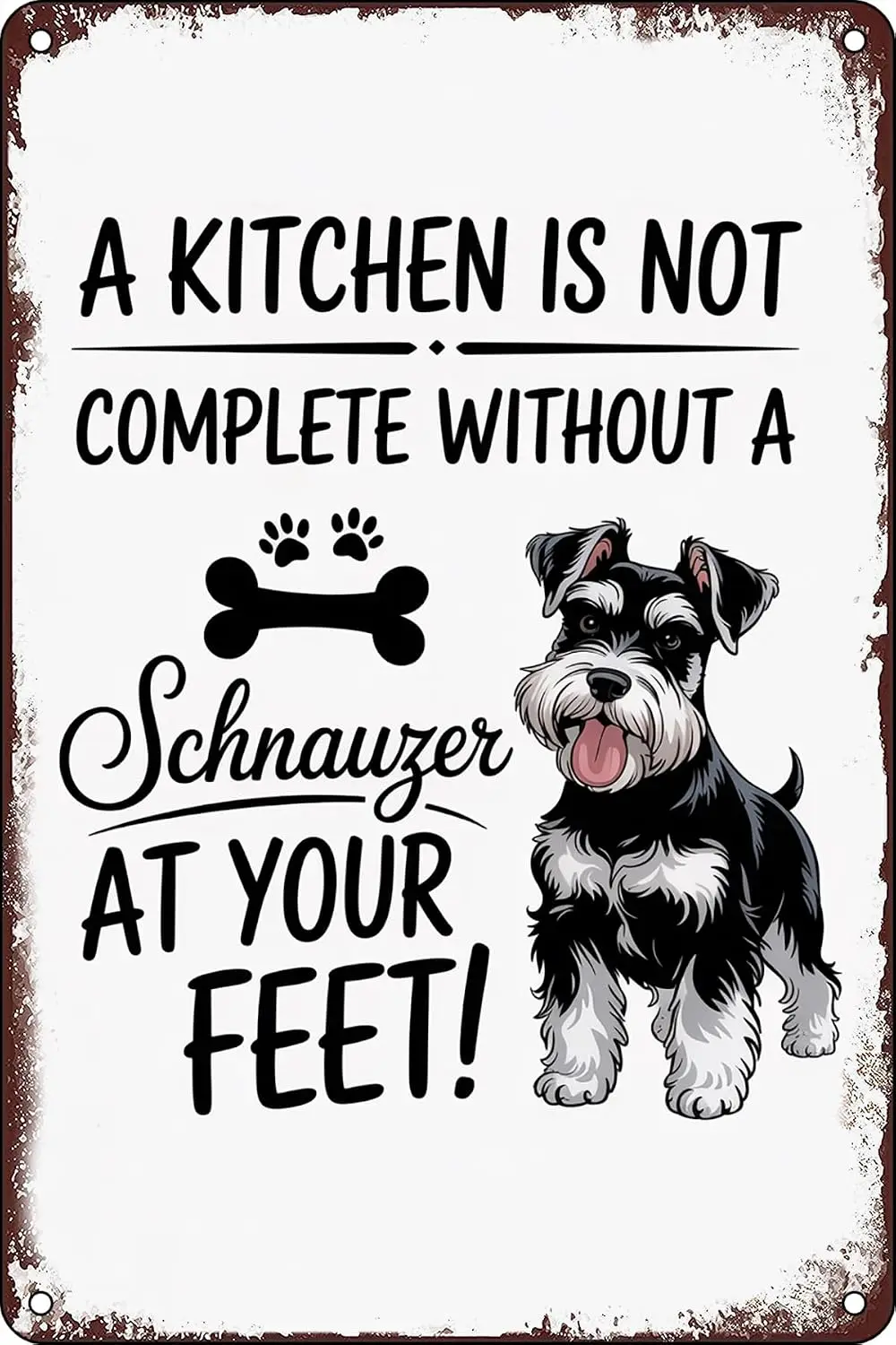 Funny Schnauzer Kitchen Dog Vintage Metal Tin Signs Schnauzer Wall Decorative for Home Kitchen Restaurant Cafe Pub Dog Love sign