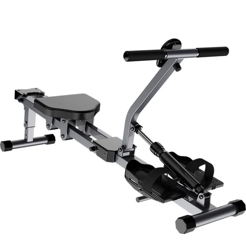 Dual Track Hydraulic Rowing Machine Home Indoor Fitness Trainer Abdominal Workout Row Simulator