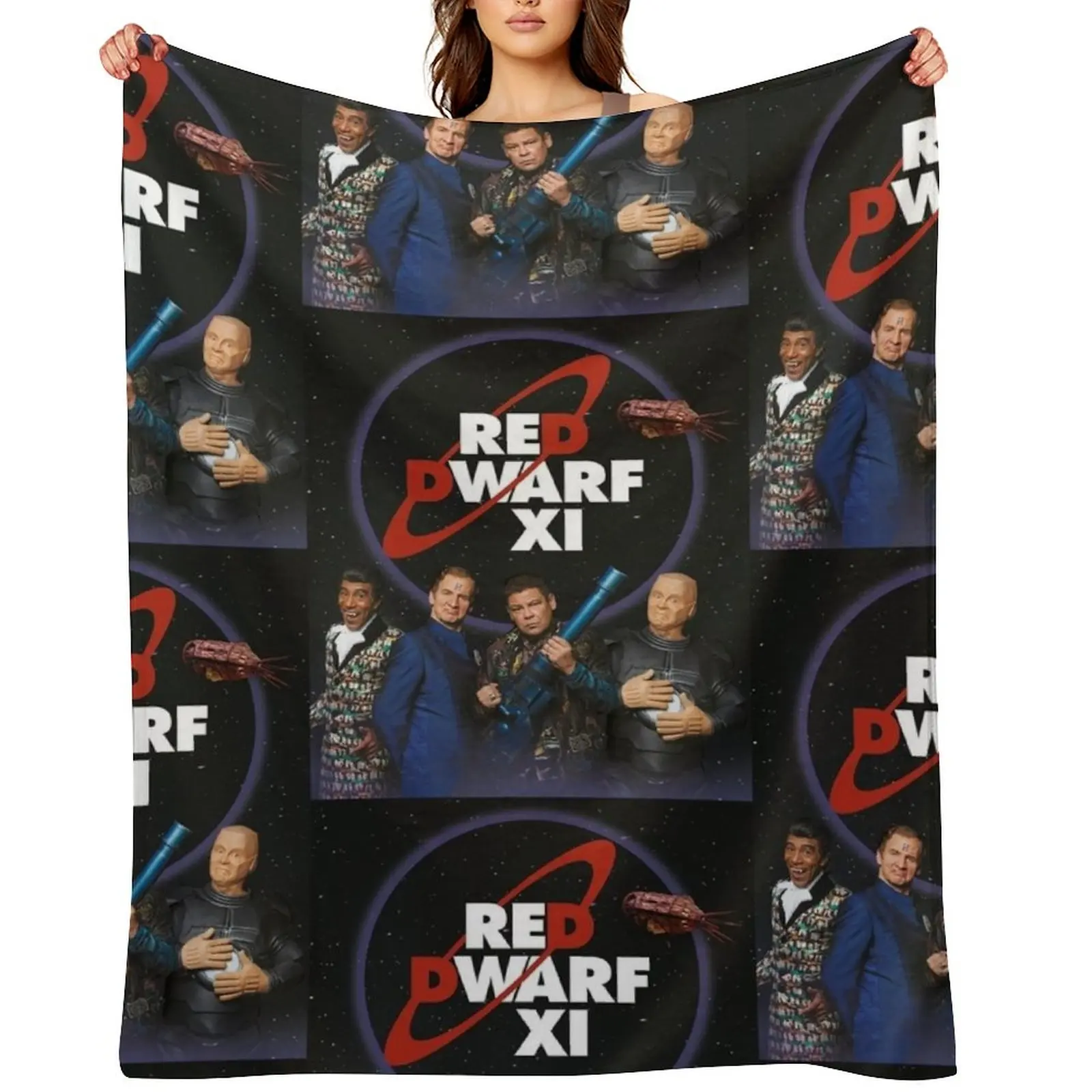 Red Dwarf Comedy Series Throw Blanket Comforter Flannel Fabric Designers Thins Hairys christmas gifts Blankets