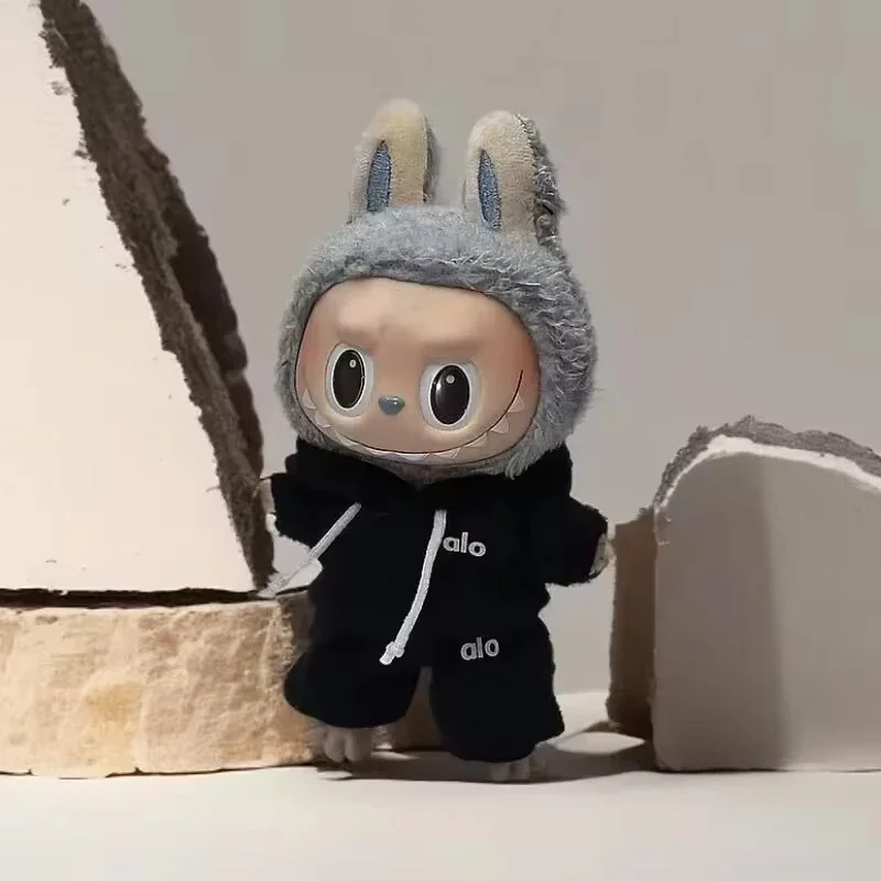라부부 인형 LA 의류 세트 모자 17cm 옷 신발 인형 DIY 액세서리 훈련 앉기 파티 게임 장난감 선물용 새 코듀로이