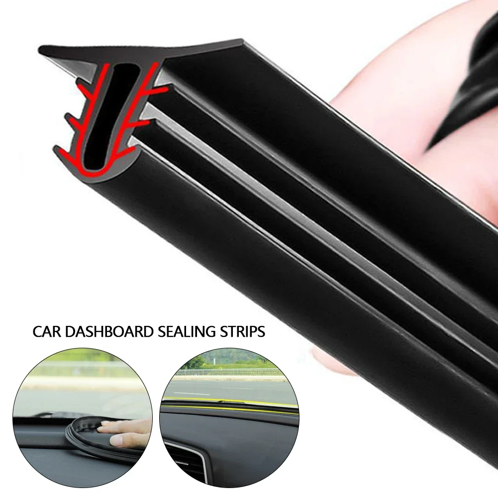 160/200cm Universal Car Windshield Sealant Dashboard Soundproof Rubber Seal Strip Auto Rubber Seals For Automobile Panel Seal