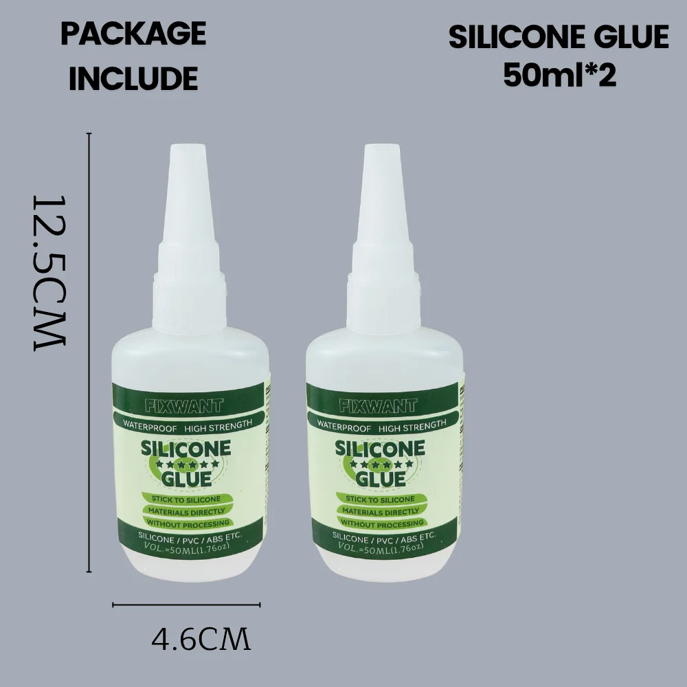 Angelköder-Silikonkleber Schnellbindender Silikon-PVC-Weichköder Metallblei Starker Klebstoff Wasserdichter Reparaturkleber mit Geringer Weißfärbung