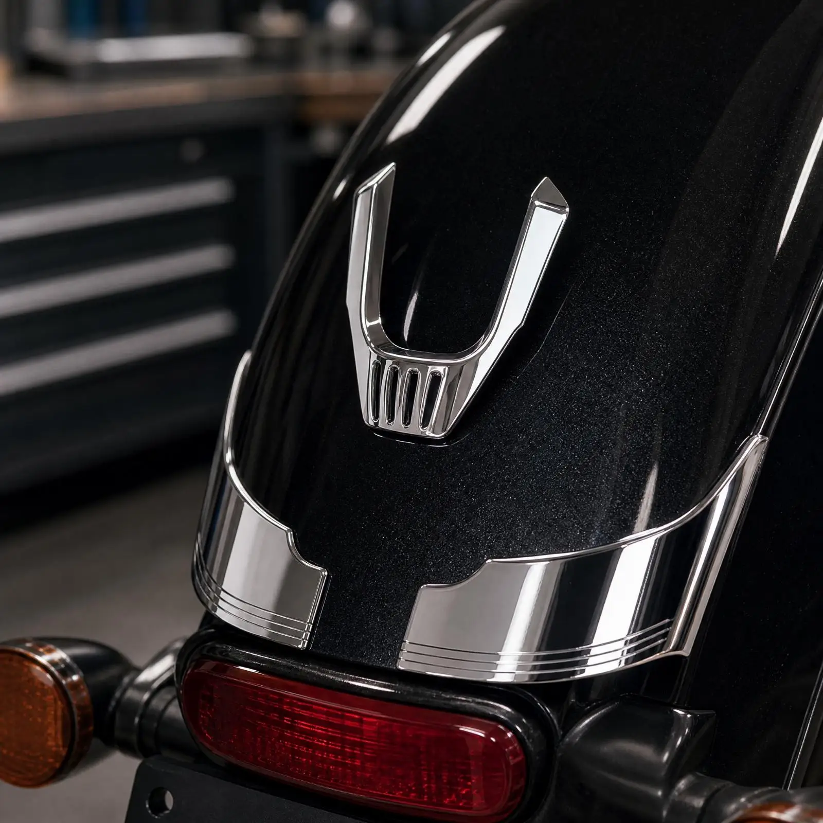 Motorcycle Fender Decorative Trim Rear Mudflap Cover High Quality Plastic Raised Groove Design Styling Fairing for Everyday