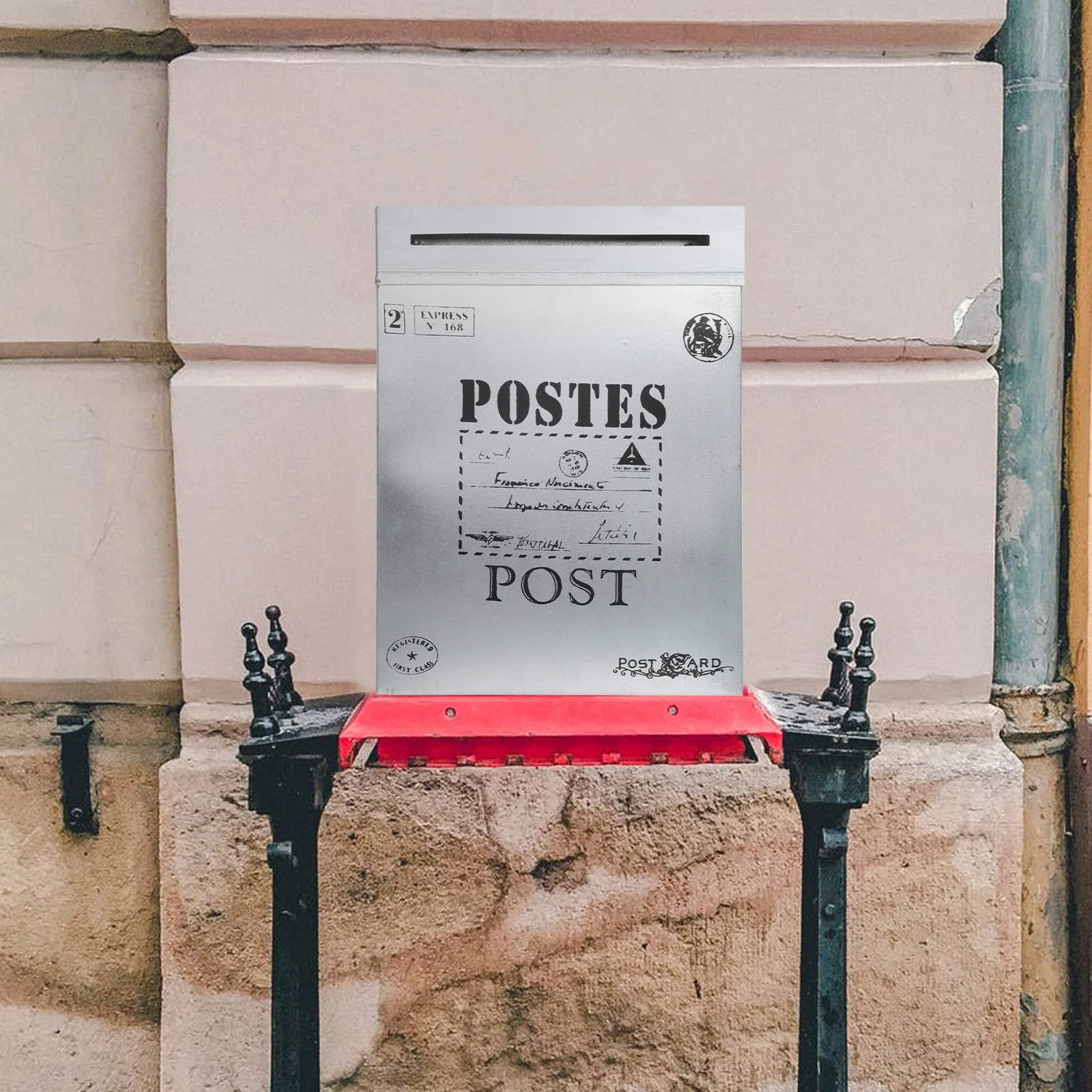 

Outdoor Mailbox Retro Wall mounted Suggestion Box Decorative Iron Sheet Home Office Use Envelopes Storage Vintage